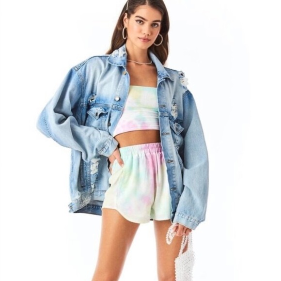 NWOT Mags & Pye from LF Cloud Pastel Multicolored Tie Dye Relaxed Boxer Shorts - Picture 1 of 6